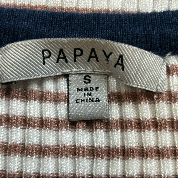 Papaya Junior Midi Bodycon Knit Sweater Stretch Striped Small Dress - Picture 10 of 10